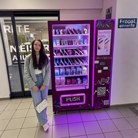 Máquina expendedora de pestañas postizas con adhesivos gratis, SDK de IA, pantalla táctil de 32 pulgadas, gestión basada en la nube, 4G/WiFi, para centros comerciales, belleza y pendientes