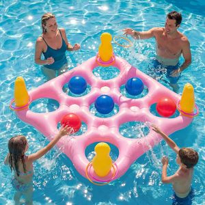 เกมส์เป่าลม 2-in-1 ติ๊กแท็กโทและเกมโยนห่วงพร้อมลูกบอลและห่วง - Product Image 1