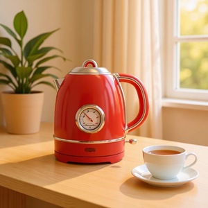 Nouvelle conception Bouilloire électrique en acier inoxydable à double paroi 1,5 L avec arrêt automatique et protection anti-chauffe à sec pour la maison et l'hôtel - Product Image 2