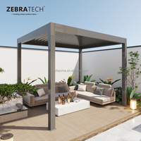 Pergola motorisée Zebraneed en alliage d'aluminium, stores imperméables rétractables, arche, cadre thermolaqué, pavillon extérieur