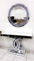 Meuble de chambre en verre, console miroir écrasable en diamant, de luxe, prévente