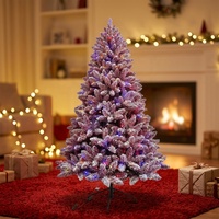 Premium PVC Rosa Beflockter Weihnachtsbaum Realistischer Schneebaum für Luxuriöse Heimdekoration