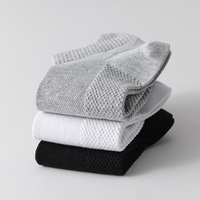 Chaussettes d'été en coton unies personnalisées en gros, absorbantes et respirantes, avec languette en maille, pour hommes, idéales pour le quotidien professionnel
