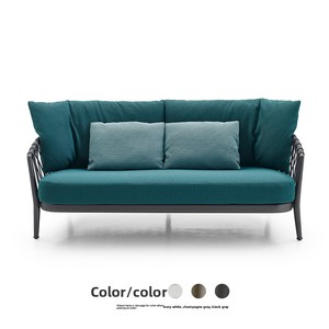 <span class=keywords><strong>Set</strong></span> <span class=keywords><strong>da</strong></span> <span class=keywords><strong>Giardino</strong></span> in Rattan Resistente per Esterni con Telaio in Alluminio - Divano, Sedia e Tavolino Impermeabili ed Ecologici per Uso in Cortile - Product Image 6
