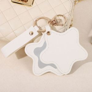 Creative Pu <b>Star</b>-Shaped Pendant New Five-Pointed <b>Star</b> Leather Keychain Portable Cute <b>Mirror</b> - Product Image 6