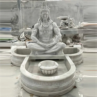 Décoration extérieure Fontaine à eau de Shiva en pierre de taille personnalisée Fontaine à eau de Shiva d'intérieur en marbre à vendre