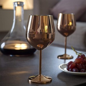 Verre à vin rouge en métal, gobelet moderne en cuivre et acier inoxydable écologique, plaqué noir pour <span class=keywords><strong>gin</strong></span>, cocktail - Product Image 2