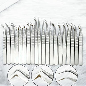 Pince à épiler pour extensions de <span class=keywords><strong>cils</strong></span> Yucagci en acier inoxydable à pointe en fibre traitée thermiquement, durcie, de précision fine, durable, avec une prise parfaite - Product Image 1