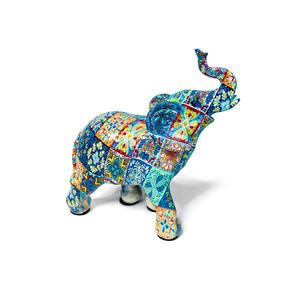 American Colorful <b>Mini</b> Elephant Epoxy Resin Artistic Sculpture Folk Art Figurine Home Entrance <b>TV</b> Cabinet Wine Cabinet - Product Image 5
