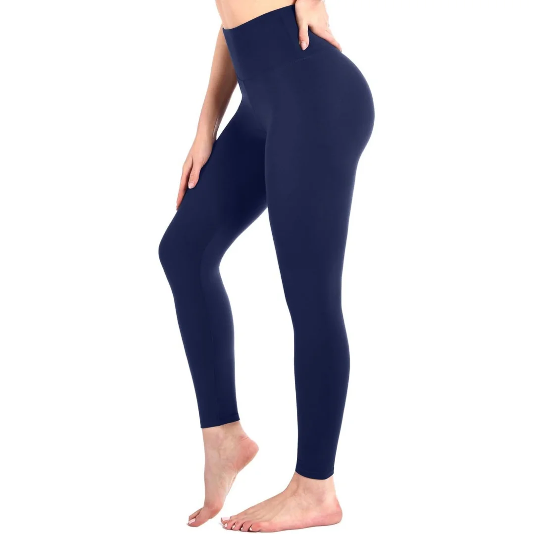 Customized Logo High Waisted Women's Plus Size Leggings Solid Color Recycled Print Pants Drawstring Strict Quality Control 100%
