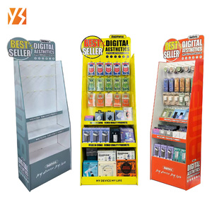 Tùy chỉnh có thể gập lại kệ trưng bày cho các sản phẩm điện tử giấy sóng Kệ các tông bảng móng tay Móc nhựa - Product Image 2