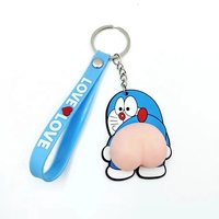 Dessin animé drôle fesses en caoutchouc souple porte-clés décompression jouet Pvc jouet clé pendentif