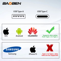 BAOBEN 4*2 Prise murale double USB Type C en verre trempé blanc, norme brésilienne, interrupteur lumineux, Suisse 10A 20A