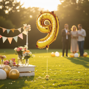 Commercio all'ingrosso 40 pollici oro numero 9 Mylar palloncino in alluminio graduazione grafica stampata per feste eventi festa della mamma - Product Image 3