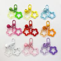 Kit de perles DIY pour porte-clés étoile transparente creuse, pendentif porte-clés mignon en acrylique couleur bonbon, breloque de sac à main