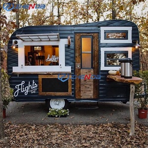รถพ่วงขายอาหารเคลื่อนที่ไฟฟ้าสแตนเลส 4 ล้อ Zhenda Unique Black Coffee พร้อมห้องครัวและที่นั่งรับประทานอาหาร รับประกัน 1 ปี - Product Image 4