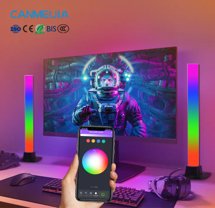 5wサウンドコントロールカラーシンフォニーランプスマートLEDデスクトップAPPコントロールRGBライトゲーミングミュージックライト/リズムライト/スマートホームライト