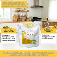Recharge de liquide vaisselle concentré en sachet 2,5 kg, haute mousse, parfum citron, idéal pour les vendeurs Shopee Lazada aux Philippines