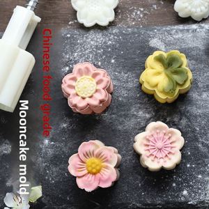Biscuit Hand Pressure Mooncake Molds Tool Food-Grade Plastic Flower Shaped Mold for Mung <b>Bean</b> Cake and Snow Skin <b>Baking</b> - Product Image 4