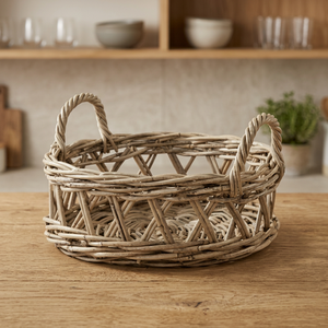 Panier à fruits en rotin complet kubu gris, accessoires de rangement en rotin tissé sans couvercle fabriqué en indonésie - Product Image 2
