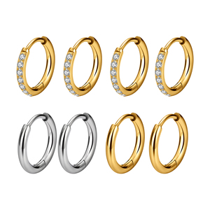 2 pz Orecchini a Cerchio in Titanio G23 da 1.0mm con CZ, Anello Rotondo a Segmento Incernierato <span class=keywords><strong>per</strong></span> Donna, Gioielli <span class=keywords><strong>per</strong></span> Piercing Trago, Cartilagine, Elica - Product Image 1