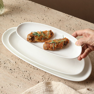 European-Style <b>Ceramic</b> Long Sushi <b>Plate</b> Sashimi Tray for Hotel Restaurant Snack Chicken Wing Pastry Japanese Food Dish <b>Plate</b> - Product Image 4