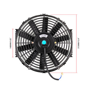 Ventilador de Aire Acondicionado para Automóvil, 12V 80W, 12 Pulgadas, Ventilador Eléctrico Universal para Automóvil, para Mejora y Reequipamiento - Product Image 1