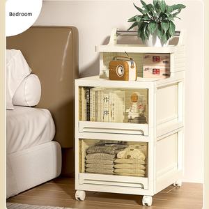 Nouveaux enfants ensemble de meubles de salon en plastique tiroir armoires de <span class=keywords><strong>rangement</strong></span> organisateur conception armoire vêtements boîtes jouets chambre stockage - Product Image 3