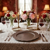 Assiettes de présentation rustiques marron de 13 pouces en faux bois massif avec bord festonné pour la décoration de Thanksgiving, de mariages et de fêtes