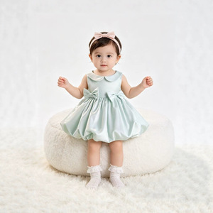 Robe de princesse sans manches vert menthe avec nœud, robe de fée d'été pour bébé <span class=keywords><strong>fille</strong></span>, idéale pour les fêtes et anniversaires - Product Image 2