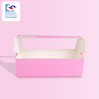 Boîtes à gâteaux sur mesure Boîtes de boulangerie roses avec fenêtre Boîtes à pâtisserie pour gâteaux Donuts cookie