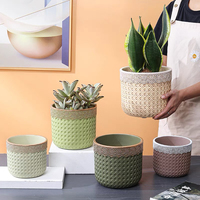 Pots décoratifs en ciment de jardin pour bureau intérieur, pots en béton pour fleurs, cactus, plantes succulentes