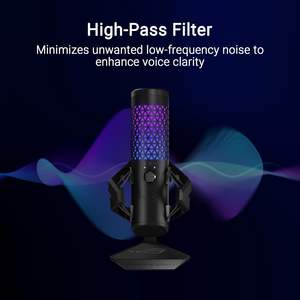 Microphone de jeu à condensateur RGB Rog Carnyx Noir Capsule 25 mm Alimentation USB Type-B 5V Unidirectionnel pour Gaming, Streaming et Podcasting - Product Image 5