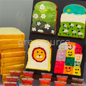 แบบจำลองขนมปังปิ้งเปล่าสำหรับระบายสี งานฝีมือ DIY ของตกแต่งสำหรับกิจกรรมสร้างทีม กิจกรรมร้านเสริมสวย ของตกแต่งร้านเบเกอรี่ ของตกแต่งรูปอาหาร - Product Image 1