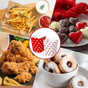 Cajas de Palomitas de Maíz para el <span class=keywords><strong>Día</strong></span> de San Valentín de 16 oz, Contenedor de Cartón para Palomitas de Maíz, Cajas Rojas y Blancas con Forma de Corazón para Regalos, Dulces y Golosinas para Bodas - Product Image 4