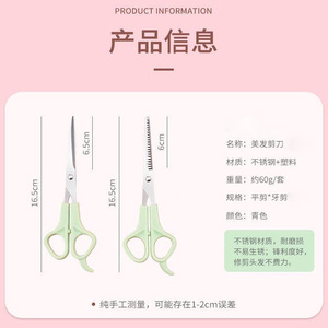 <b>Pet</b> Grooming Scissors Stainless Steel Non Snagging Flat Shears <b>For</b> Dog Nordic Green Handle JD102 - Product Image 3