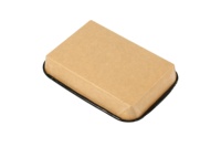 Pochettes d'emballage personnalisées robustes pour supermarché, noires et marron, forme carrée, en papier kraft pour sushis et plats à emporter