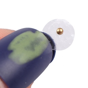 100PCS 24K chapado en oro transparente oído punto pegatinas presión en el oído de acupuntura magnética cuentas Auricular oído semillas - Product Image 3