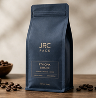 Emballage écologique personnalisé avec logo imprimé, 250g, 1kg, pour café, en-cas, nourriture pour animaux, sacs de café de 5 lb avec valve et fermeture éclair