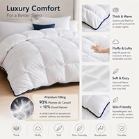 Maßgefertigte OEM Luxus-Daunendecke mit Baffle-Box-Design, Einfarbig Weiß, Flauschig Warme Bettdecke für Heim und Hotel