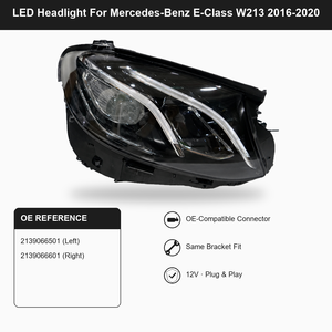 Ensemble de phares avant LED standard OE pour <span class=keywords><strong>Mercedes</strong></span>-Benz Classe E W213 2016 <span class=keywords><strong>2020</strong></span> E250 E300 E350e E300d 2139066501 Plug and Play - Product Image 1