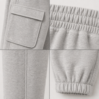 Pantalon de survêtement cargo athleisure avec taille élastique, poches à rabat, détail de couture latérale, couleur unie, coupe ample et fuselée pour le streetwear