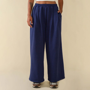Custom Logo Loose Fit Pants Plain Solid Color High Elastic Waist <strong>Ladies</strong> Clothing Design Pleats <strong>Trousers</strong> for Women - Product Image 2