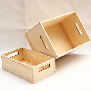 Caja de almacenamiento de madera maciza con asas, capacidad de 20L, para herramientas y artículos varios, organizador de escritorio - Product Image 1