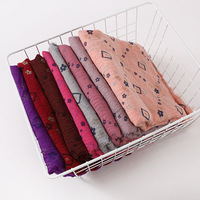 Coton et lin sensation bronzant impression carré petites fleurs femmes mode foulard musulman écharpe en gros