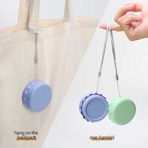 Mini taza plegable portátil de paja de trigo, vaso telescópico de plástico, ideal para viaje, oficina, café, té, novedad de 2021 - Product Image 3