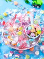 Bonbons durs en forme de cœur colorés, emballés individuellement, saveurs de fruits assorties, bonbons en vrac