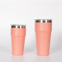 2026 20 30 oz Gobelet isotherme en acier inoxydable, Mug de voyage portable avec couvercle, poignée et paille, à isolation sous vide pour boissons chaudes