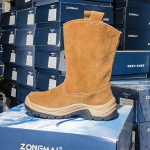 Zongmai Bottes d'équitation d'extérieur pour hommes, bottes de travail à talon moyen de couleur unie pour adultes - Product Image 3