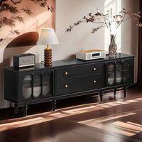 Ensemble de meubles de salon vintage KMJ, table basse électrique extensible en bois noir moderne et meuble TV pour chambre à coucher